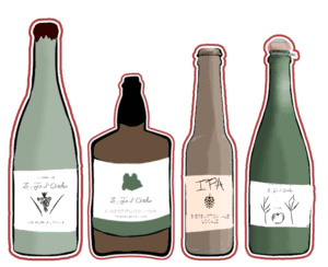 Sélection de vins bières alcools cidres spiritueux