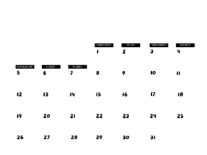 Agenda de nos boutiques Le Jus d'Octobre pour janvier 2025