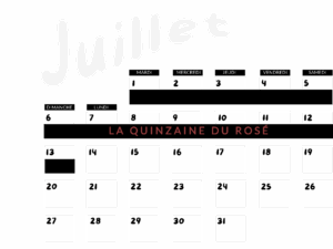Planning de juillet 2025