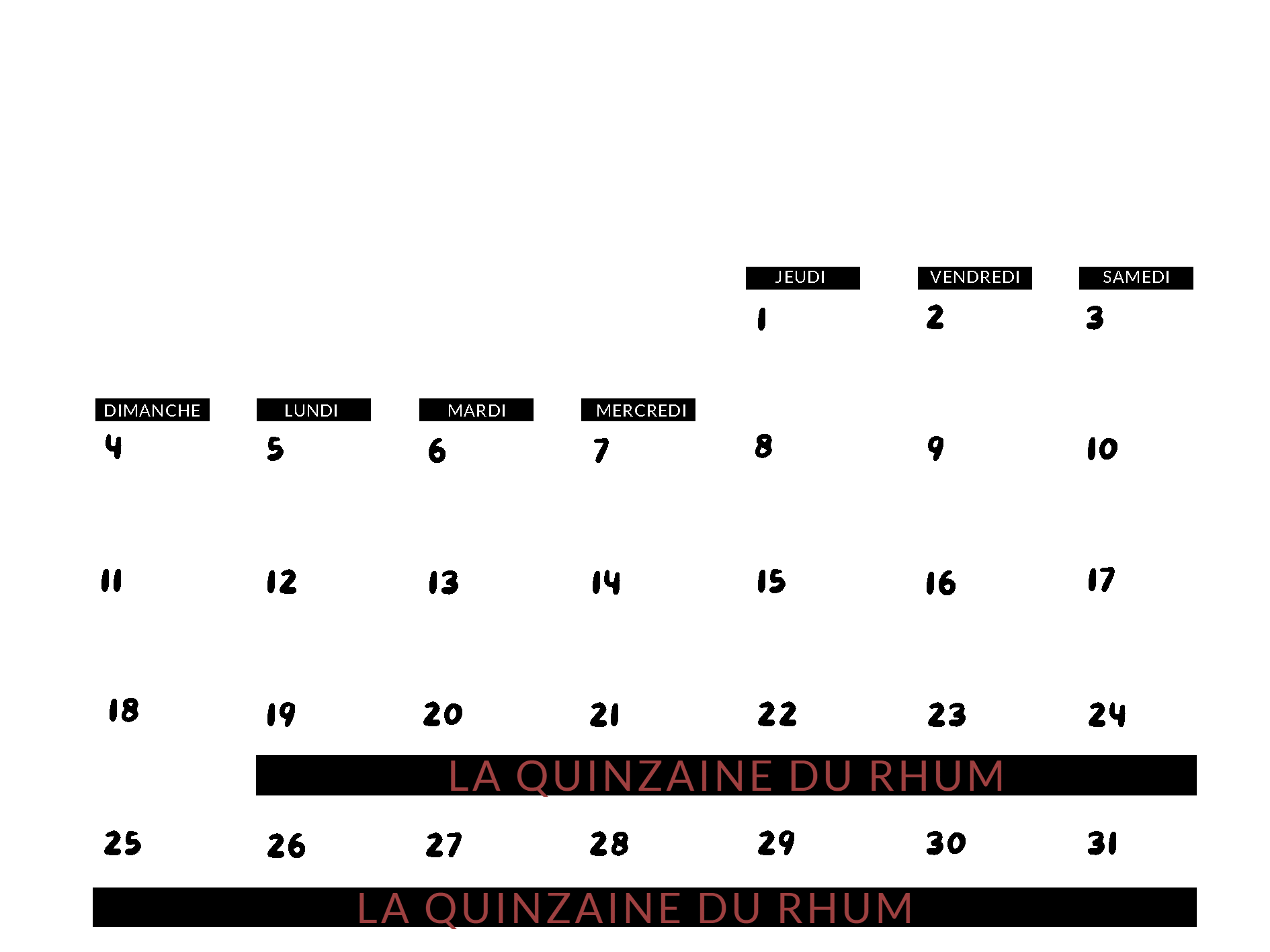 Planning dans nos caves pour le mois d'octobre 2026
